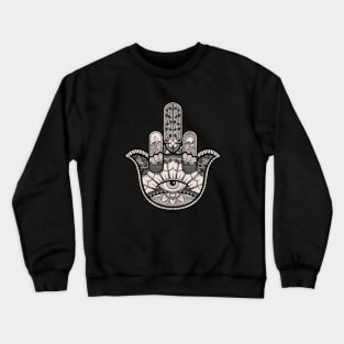 Middle Finger Ornate Hamsa Hand Crewneck Sweatshirt